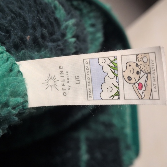 OFFLINE by Aerie Sherpa Quarter-Zip Pullover, Green Plaid, Size L, EUC - Picture 6 of 8